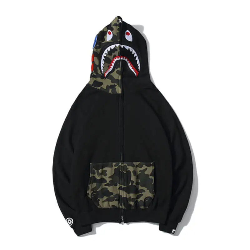 A-Bathing-Ape-Bape-Shark-Black-Hoodie A Bathing Ape Bape Shark Black Hoodie