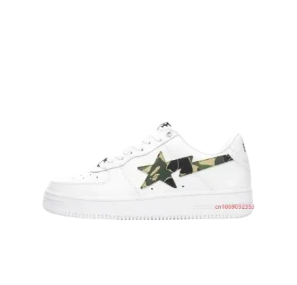 A Bathing Ape Sport White Camo Shoes