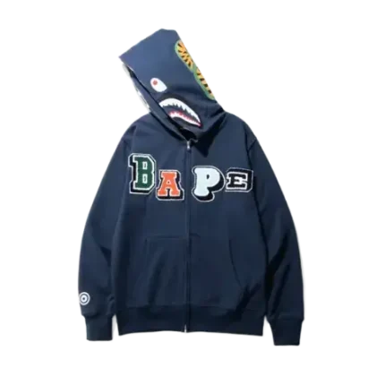Bape A Bathing Ape Shark Zip Hoodie – Blue
