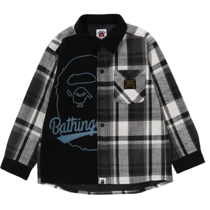 Bape Check Ape Head Shirt Jacket Relaxed Fit Kids