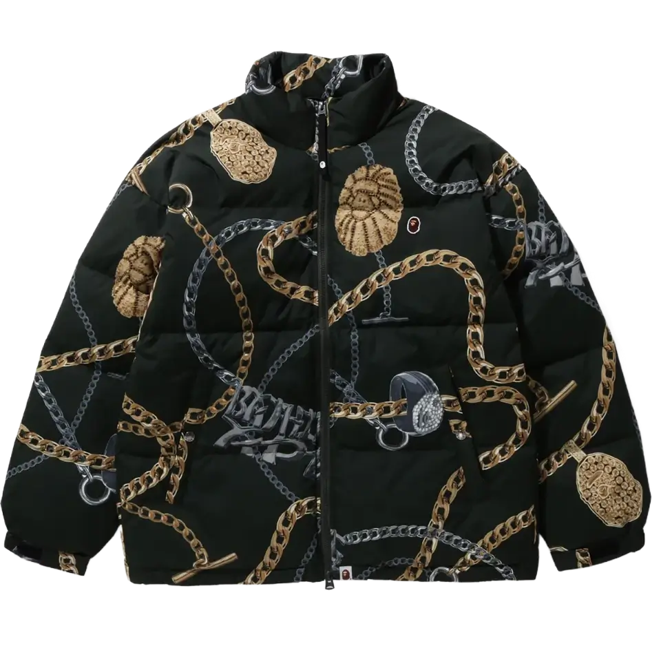 Bape Jewels Down Jacket Relaxed Fit Mens Bape Jewels Down Jacket Relaxed Fit Mens