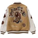Bape Multi Motif Varsity Jacket Mens