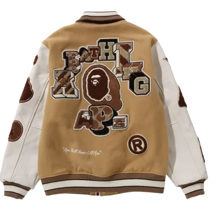 Bape Multi Motif Varsity Jacket Mens