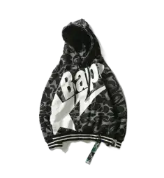 Silky Camo Bape Letter Hoodie Jacket